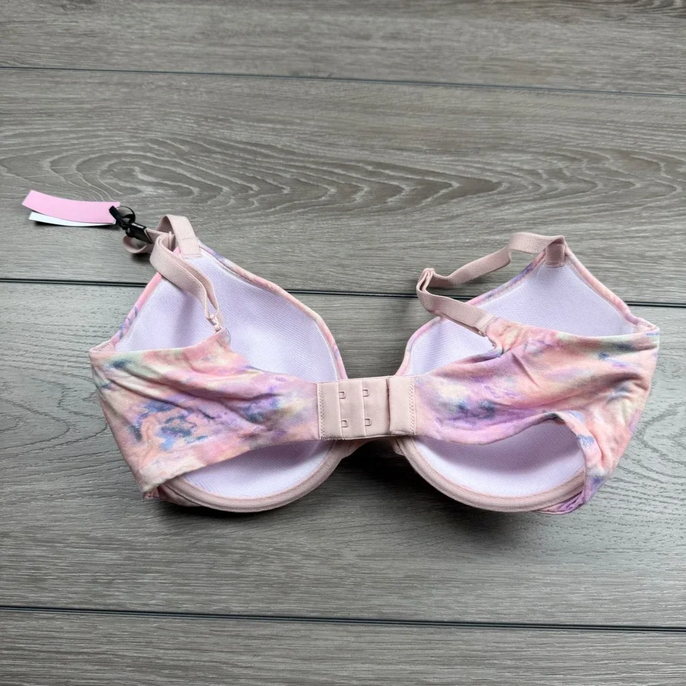 Victoria's Secret Women Forever Bra Demi Tie Dye Pink Purple 34DD